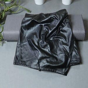 Sleek Black Faux Skort